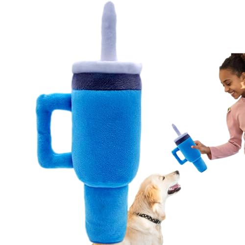 Coiroaoz Cup Dog Plush Chew Interactive Dog Toy Squeaky Plush Chew Toy Puppy Tething Solutions, Interactive Soft Dog Toy for Chewing Promotes Oral Care von Coiroaoz