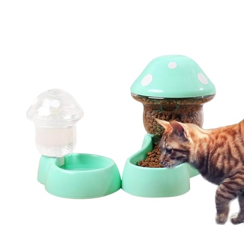 Coiroaoz Katzen Futterspender - Futternäpfe Automatischer Wasserspender | Futter und Wasserspender Set, Transparent, Stabil für Hund, Katze von Coiroaoz