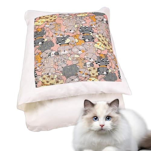 Coiroaoz Katzenbett-Höhle | Haustierbetttasche, Katzenhöhle, Kuschelsack, Decke, weich, waschbar, Katzenbetten, Haustiermatte, Wärmematte, Sack für kleine Katzen, mittelgroße Hunde, Haustiere von Coiroaoz