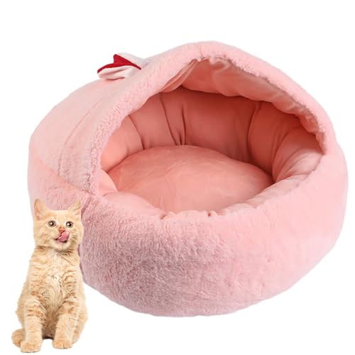 Coiroaoz Katzenbett mit Kapuze, niedliches Ohr-Design, Hundebett mit Abdeckung, Höhle mit rutschfester Unterseite, warmes Hundehöhlenbett, Haustierhöhle für kleine Hunde, Welpen, Kätzchen von Coiroaoz