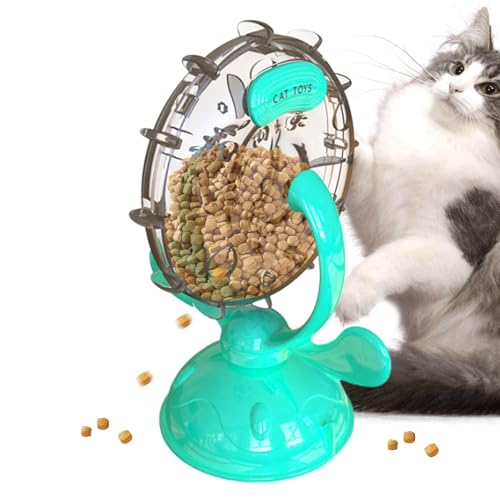 Coiroaoz Leckerli-Spielzeugspender für Katzen, Riesenrad, Leckerli-Spielzeug, Futterspender, langsames Fütterungsspielzeug für Haustiertrainer, rotierendes Katzen-/Hunde-Puzzle, auslaufendes von Coiroaoz