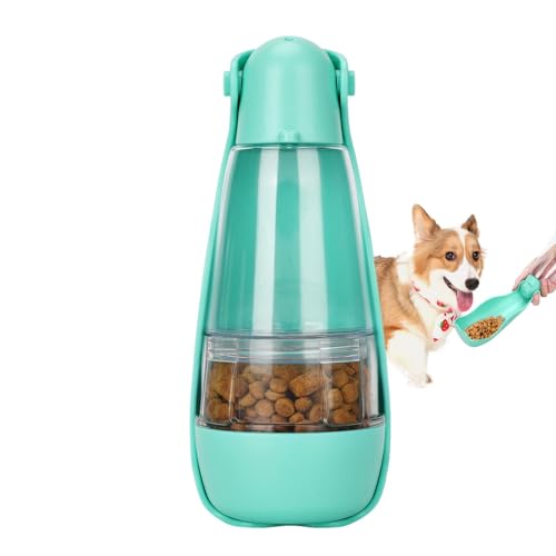 Coiroaoz Reise-Hunde-Wasserflasche, Wandern, tragbarer Wasserspender für Hunde, 5-in-1-Outdoor-Haustierzubehör mit Hunde-Trinkflasche, Lebensmittelaufbewahrungsbehälter und Kotbeutelhalter für von Coiroaoz