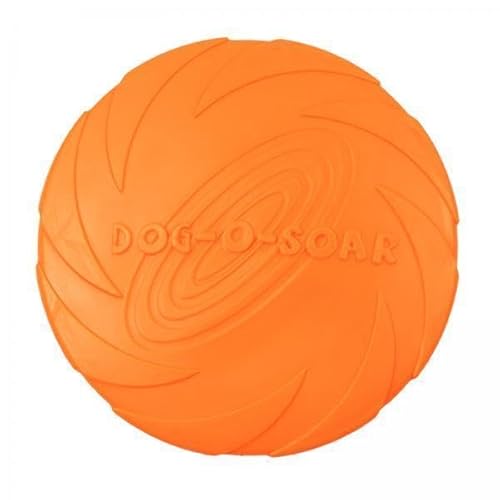 Colcolo 2xSoft Gummi Sommer Strand Fliegen Platte Interaktive Hundespielzeug Orange 15cm von Colcolo