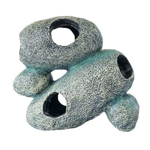 Colcolo Aquarium-Versteck, Felsversteck, künstliches Spielgewässer, Aquarium-Ornament, Aquarium-Dekoration für Schreibtisch, Wohnzimmer, Dekoration, 4 in 1 von Colcolo