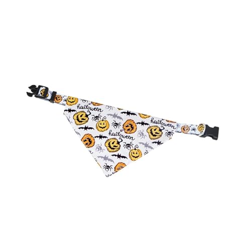 Colcolo Bandana für Hunde, Hundehalsband, atmungsaktiv, Taschentuch, Sommerkostüm, Zubehör, Dekoration, Halloween, Heimtierbedarf, Dreieckslätzchen, Weiß Orange von Colcolo