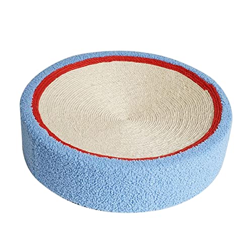 Colcolo Cat Scratcher Sisal, rundes Sisal-Kratzpad, Cat Scratcher Lounge Bed zum Schutz von Möbeln, Katzentrainingsspielzeug, Weiß Blau von Colcolo