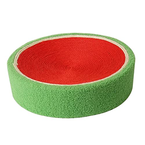 Colcolo Cat Scratcher Sisal, rundes Sisal-Kratzpad, Cat Scratcher Lounge Bed zum Schutz von Möbeln, Katzentrainingsspielzeug, rot grün von Colcolo