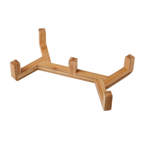 Colcolo Erhöhter Hundenapf-Ständer, Wasserspender-Regal, 2 Schlitze, Tränkeregal, Kitty-Fütterungsstation, Holz-Hundefutternapf-Ständer, Durchmesser 13.1 cm von Colcolo