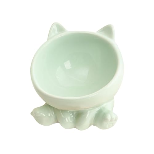 Colcolo Erhöhter Katzenfutternapf aus, erhöhter für Katzenfutter und Wasser, minimalistisches Zubehör, Snacknapf für Katzen und kleine Hunde, Grün von Colcolo