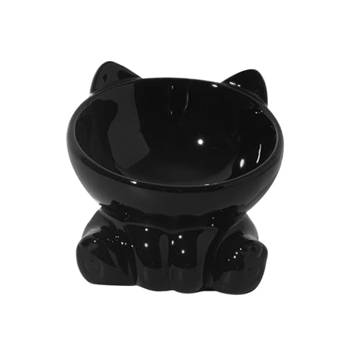 Colcolo Erhöhter Katzenfutternapf aus, erhöhter für Katzenfutter und Wasser, minimalistisches Zubehör, Snacknapf für Katzen und kleine Hunde, Schwarz von Colcolo