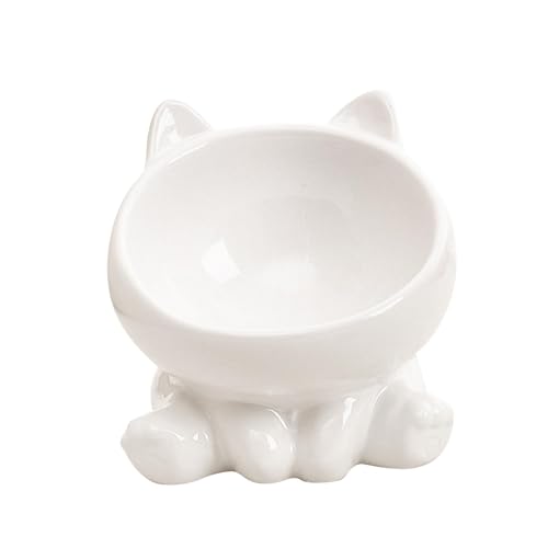Colcolo Erhöhter Katzenfutternapf aus, erhöhter für Katzenfutter und Wasser, minimalistisches Zubehör, Snacknapf für Katzen und kleine Hunde, Weiß von Colcolo
