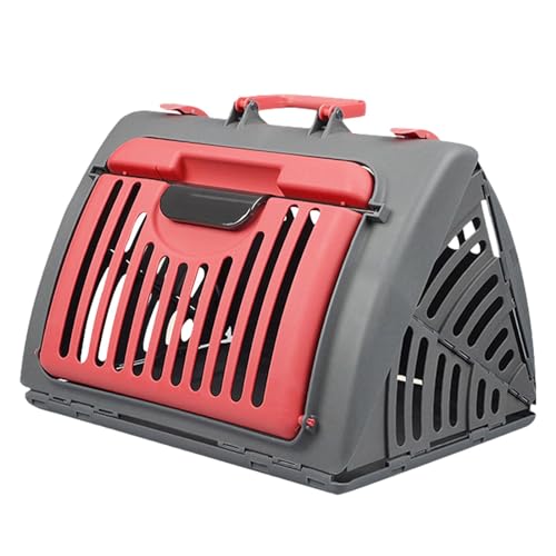 Colcolo Faltbare Transportbox für Katzen und Hunde, atmungsaktiv, mit harten Seiten, für Katzen, Kleintiere, zum Wandern mit Kätzchen, Haustierkäfig, Rot von Colcolo