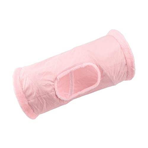 Colcolo Faltbarer Katzentunnel mit 1 Spielball Eingebautes Crinkle-Papier-Trainingsbett Robuste Kätzchenröhre für Häschen, Kaninchen, Kätzchen, kleine, ROSA von Colcolo