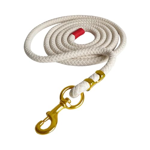 Colcolo Führstrick für Pferde mit einem Karabiner aus massivem Messing für Hunde, Schafe, Haustiere, Pferdeleine, robuste Longierleine, geflochtenes, 4m Beige von Colcolo