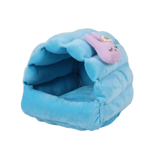 Colcolo Hamster Bed Habitats Niedliches, weiches Meerschweinchenhaus für den Winter, kleines Haustierhaus für Igel, kleine Haustiere, Hamster, Kaninchen, Blau von Colcolo