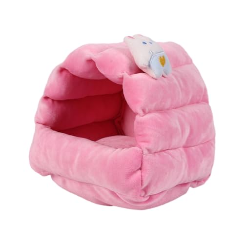 Colcolo Hamster Bed Habitats Niedliches, weiches Meerschweinchenhaus für den Winter, kleines Haustierhaus für Igel, kleine Haustiere, Hamster, Kaninchen, Rosa von Colcolo