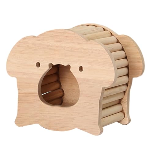 Colcolo Hamster Holzhaus Versteck Käfig Dekor Spielhütte Rennmäuse Versteck DIY Käfig, Ruhe Kleintierhaus Käfig Zubehör Erkunden Spielzeug, Schwein von Colcolo