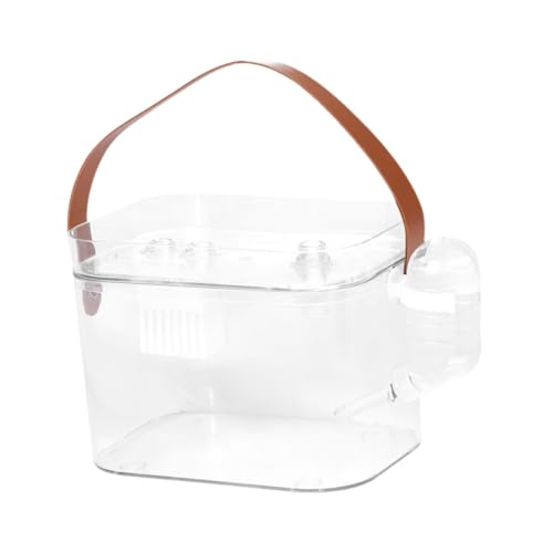 Colcolo Hamster-Transportkäfig, transparente Haustier-Reisetragetasche, hält warm, 60 ml Wasserflasche, atmungsaktive Kleintier-Tragetasche für kleine, mit Grifftyp von Colcolo