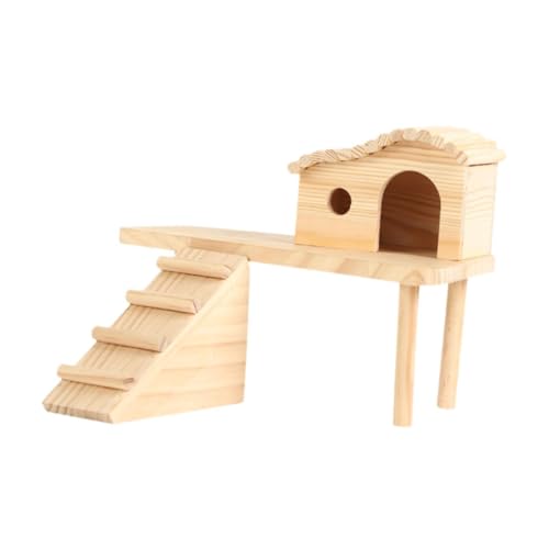 Colcolo Hamsterplattform aus Holz, Hamsterhaus mit Kletterleiter, Schlafhaus, multifunktionales Versteck für Chinchilla-Ratten-Rennmäuse, Style B von Colcolo