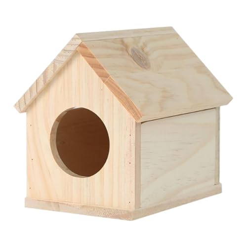 Colcolo Hölzerne Hamster Versteck Haus Lebensraum handgefertigtes Unterkunft Accessoires Käfig Spielzeug kleine Tiere Schlafhütte für Rennmäuse Mäuse, Style B von Colcolo