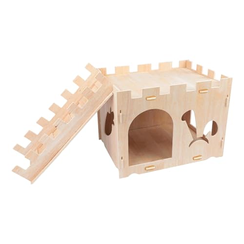 Colcolo Holz-Versteckhütte für Kleintiere, Spielzeug, Hamsterhaus und Lebensraum, Spielzeugkäfigzubehör für Zwergmäuse, Schweine, Rennmäuse Colcolo Holz-Versteckhütte für Kleintiere, Spielzeug, Hamsterhaus und Lebensraum, Spielzeugkäfigzubehör für Zwergmäuse, Schweine, Rennmäuse von Colcolo