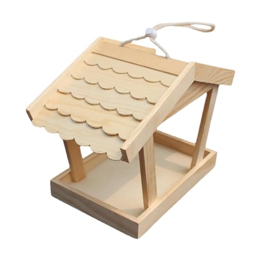 Colcolo Holz Vogelfuttervögel Futterbehälter leicht zu reinigen Outdoor Vogel Fütterungsstation Hängende Vogelhaus für Garten darunter Terrasse von Colcolo