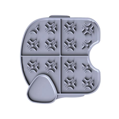 Colcolo Hunde-Slow-Feeder-Matte für Hunde und Katzen, Slow-Feeder-Matte, rutschfest, tragbares Leckpad, Welpen-Futterpad für Futter, Butter, grau von Colcolo