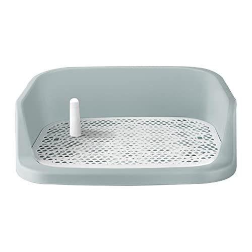 Colcolo Hunde-Toilette Welpen-Töpfchen-Tablett Haustier-PIPI-Toilette Hunde-Töpfchen-Pfanne Anti-Spritzer-Haustier-Kasten-Pfannen-Trainings-Pad-Halter, Blau Weiss von Colcolo