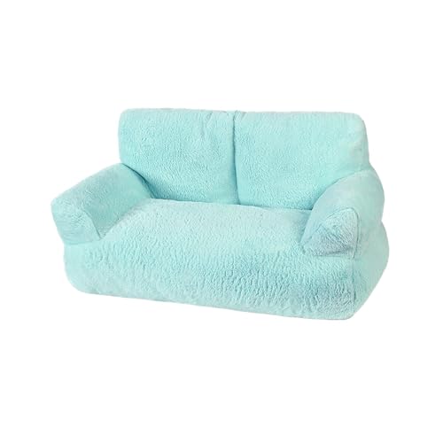 Colcolo Hundebett, weiches Haustier-Nistbett, bequemes Schlafsofa mit Rutschfester Unterseite, Sofa-Nestmatte für Haustiere, Kissen, Heimtierbedarf, Hunde, Blau von Colcolo