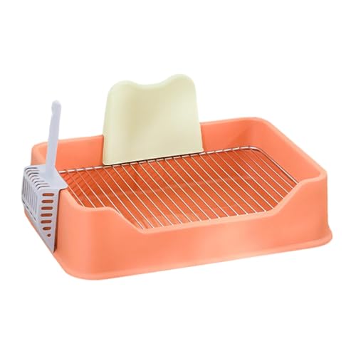 Colcolo Hundetoilette, Katzentoilette, Töpfchenpfanne, für den Innenbereich, Katzen, Welpentöpfchen mit, tragbarer Welpen-PIPI-Pad-Halter, Orange von Colcolo