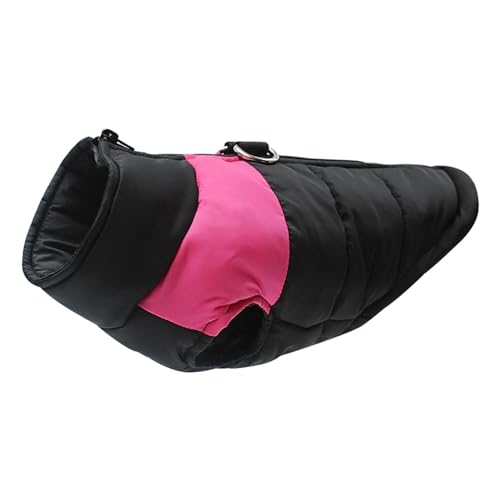 Colcolo Hundeweste für kaltes Wetter, mit Reißverschluss, bequemer Haustier-Schneeanzug, Dicke Hundekleidung, wasserdichter Wintermantel für Spaziergänge, Rosa 2XL von Colcolo