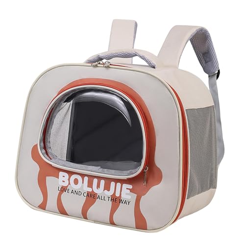 Colcolo Katzen-Rucksack-Tragetasche, transparentes Fenster mit verstellbarem Schultergurt, einzigartige Tasche, atmungsaktive Hundetasche, Rot von Colcolo