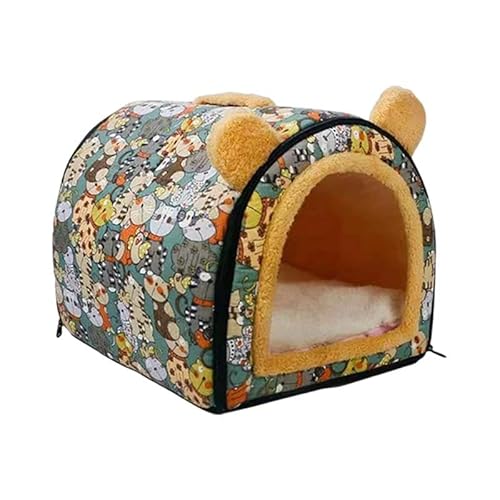 Colcolo Katzenbett, Hundehütte, Hundezelt, Schlummerfunktion für den Innenbereich, halbgeschlossenes Innenkissen, Nest, Höhlenbett für Chihuahua-Katzen, GrÜn von Colcolo