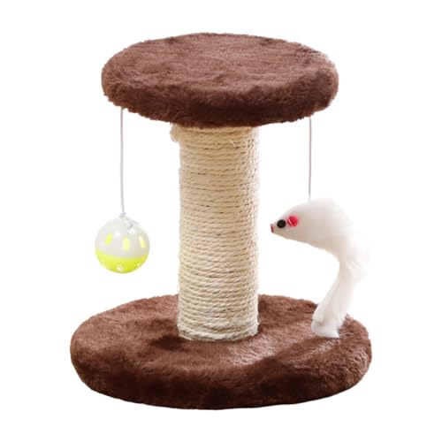 Colcolo Katzenkratzbaum-Turm mit Ballspielzeug Niedlicher Sisal-Kratzbaum Katzenkletterturm für Kätzchen Heimdekoration Kätzchen, Braun von Colcolo