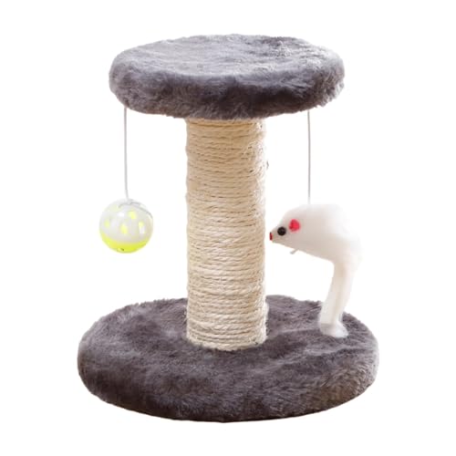 Colcolo Katzenkratzbaum-Turm mit Ballspielzeug Niedlicher Sisal-Kratzbaum Katzenkletterturm für Kätzchen Heimdekoration Kätzchen, Grau von Colcolo