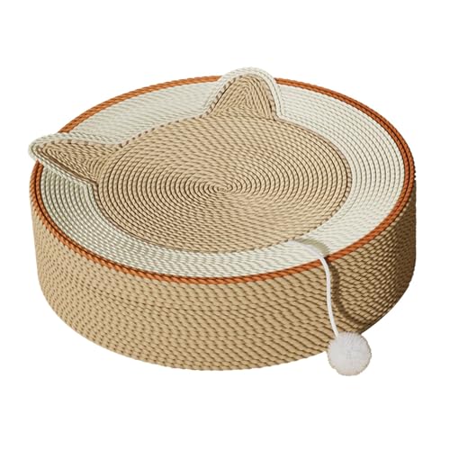 Colcolo Katzenkratzbrett, Schüssel, Haustierbett, verschleißfestes Sisal-Katzenkratzbett, Katzenkratzunterlage, Nest für Hauskatzen oder kleine Hunde, Braun 45.5cm von Colcolo