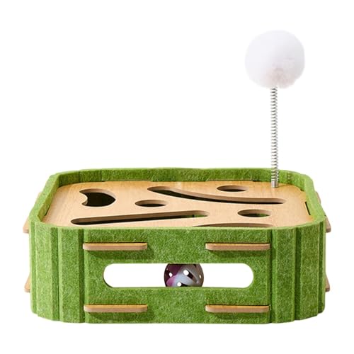 Colcolo Katzenkratzer Spielzeugkätzchen Lounge Mehrzweck Interaktives Box Rätsel Ball Track Cats Play Board für Indoor -Kätzchen Spielen, Quadrat von Colcolo