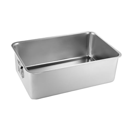 Colcolo Katzentoilette aus Edelstahl für den Innenbereich, Katzentoilette für den Innenbereich, Catering-Futterschale, Katzentoilette aus Metall, Sandkasten, 40cmx30cmx15cm von Colcolo