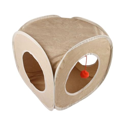 Colcolo Katzenwürfel-Höhlenzelt mit Spielball, Katzenspielbett, leicht, faltbar, Katzentunnel für Kaninchen, Katzenzubehör für drinnen von Colcolo