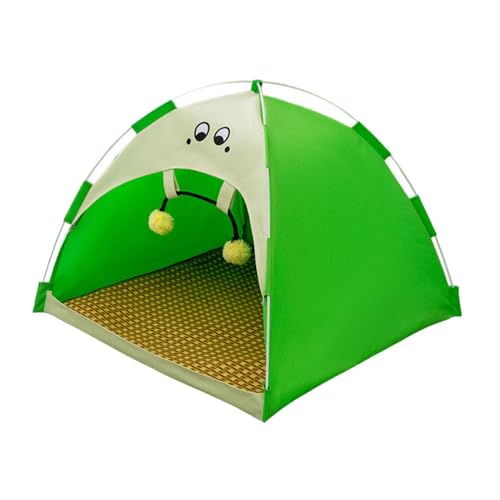 Colcolo Katzenzelt Hundehütte Sommer Weiche Haustierbedarf Faltbares Katzenhaus Kleines Hundebett für Camping Indoor Home Katzen Kleine Mittelgroße Hunde, Grün, l von Colcolo