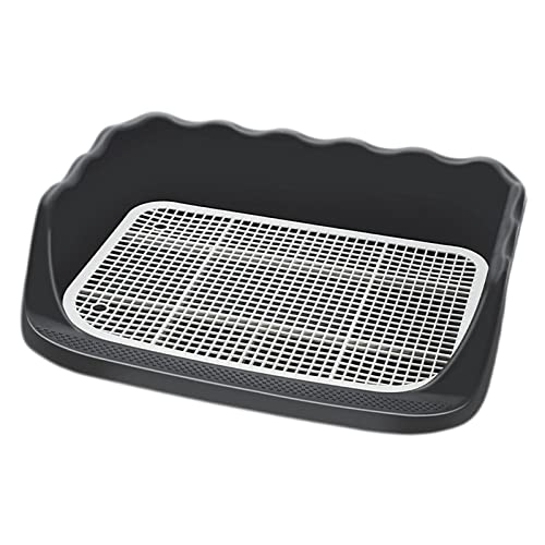 Colcolo Mesh-Hundetoilette Haustiertraining mit Schutzwand auf jeder Seite Keine Verschüttungspfanne Welpentrainingstablett Pee Pad Holder Indoor Dog Potty, Schwarz von Colcolo