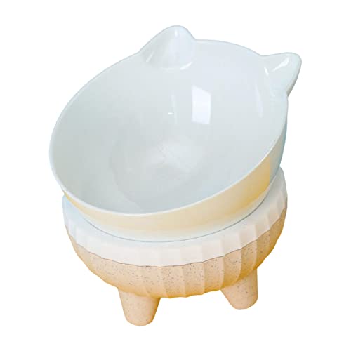 Colcolo Neigungsfähiger Futter- und Wassernapf für Katzen mit erhöhtem Ständer, 11,7 cm x 10,5 cm beige von Colcolo