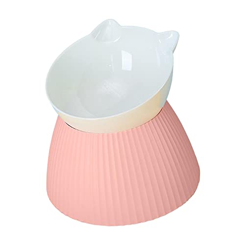 Colcolo Neigungsfähiger Futter- und Wassernapf für Katzen mit erhöhtem Ständer, 14,5 cm x 13 cm rosa von Colcolo