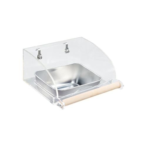 Colcolo Non -Mess -Vogel -Feeder -Lebensmittelgericht klare wasserfeste Aufhängen Fütterungsstation Papageifutter Feeder für Lovebirds Budeigar, 16.5x10.7x8cm von Colcolo