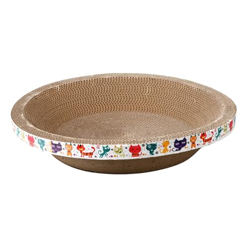 Colcolo Ovales Katzenkratzbett, Trainingsspielzeug, Schlafspielmatte, Heimtierbedarf, Möbelschutz, Wellpappe-Kratzbrett, 46cmx46cmx9cm von Colcolo