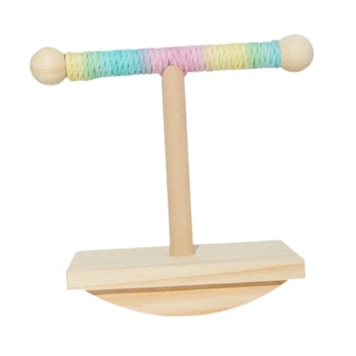 Colcolo Papageien Playstand Holzvögel Käfigspielzeug, tragbar, Desktop Spielen, Holzpapagei von Colcolo