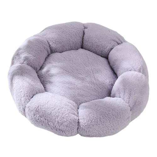 Colcolo Ped-Bett, Katzenbett für drinnen, Katzen, Hunde, Sofakissen, Pomeranian-Blumenform, waschbar, kleines Hundebett, weiches Haustier-Nistbett, Grau 50cm von Colcolo