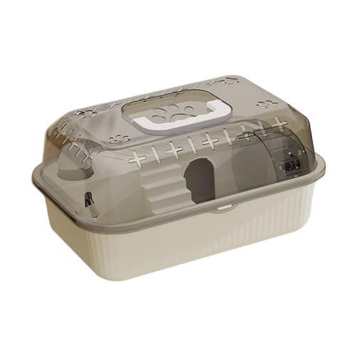 Colcolo Reise Transparent Hamster Haus Kleine Haustier Container Übung Spielen Haus Kleine Tiere Hamster Tragetasche für Igel, Beige von Colcolo