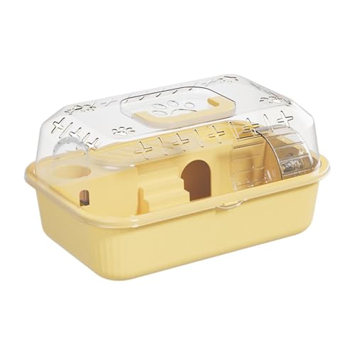 Colcolo Reise Transparent Hamster Haus Kleine Haustier Container Übung Spielen Haus Kleine Tiere Hamster Tragetasche für Igel, Gelb von Colcolo