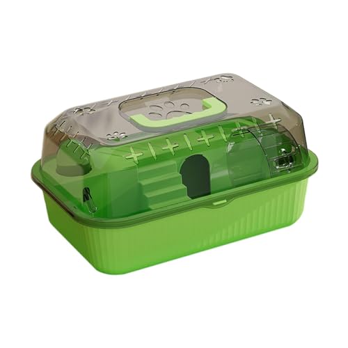 Colcolo Reise Transparent Hamster Haus Kleine Haustier Container Übung Spielen Haus Kleine Tiere Hamster Tragetasche für Igel, GrÜn von Colcolo